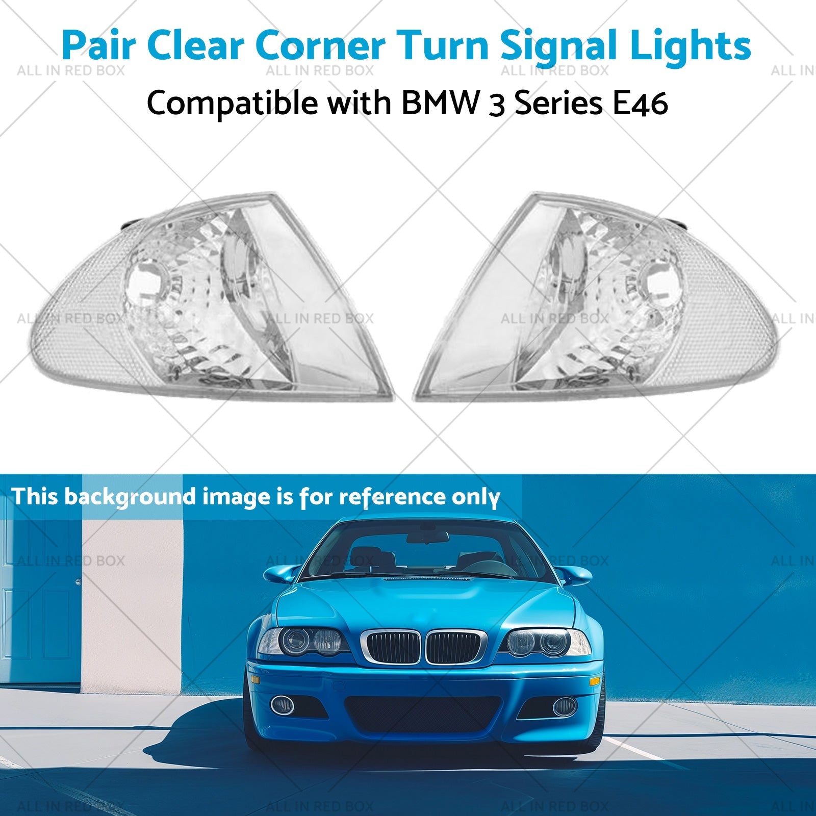 Pair Clear Corner Turn Signal Lights Suitable for BMW E46 98-01 3 Series