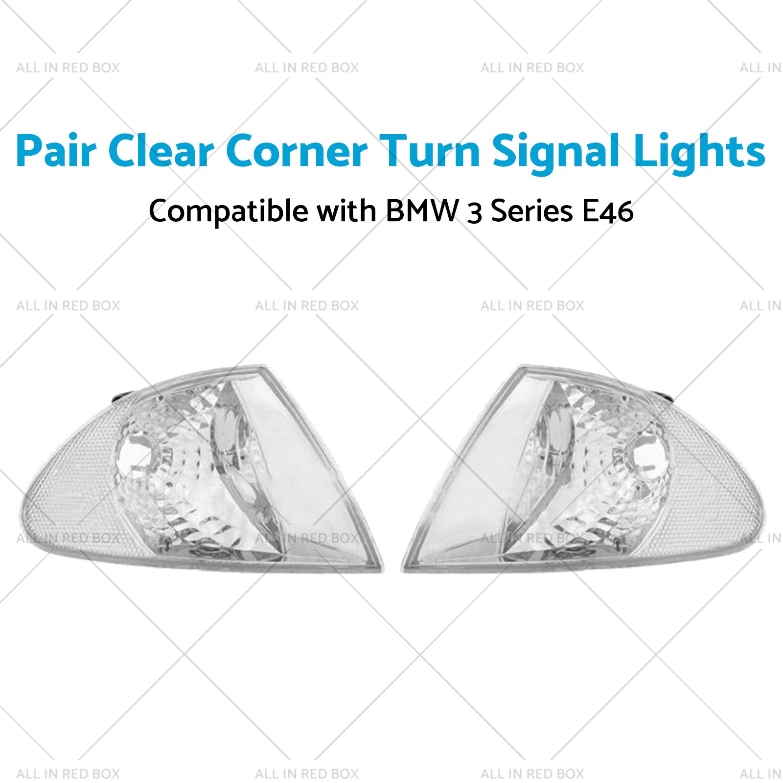 Pair Clear Corner Turn Signal Lights Suitable for BMW E46 98-01 3 Series