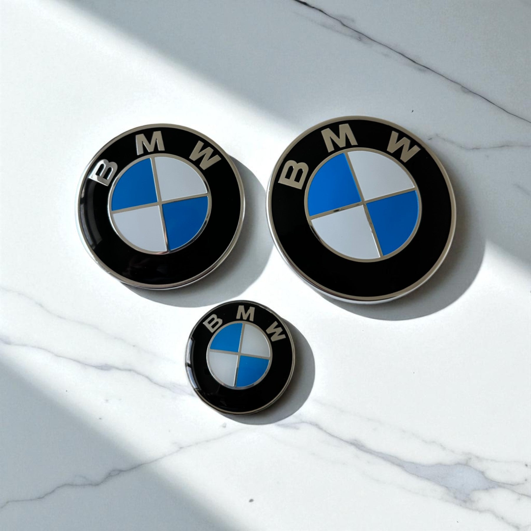 3Pcs BMW Emblem / Badge For Steering Wheel, Hood, Trunk