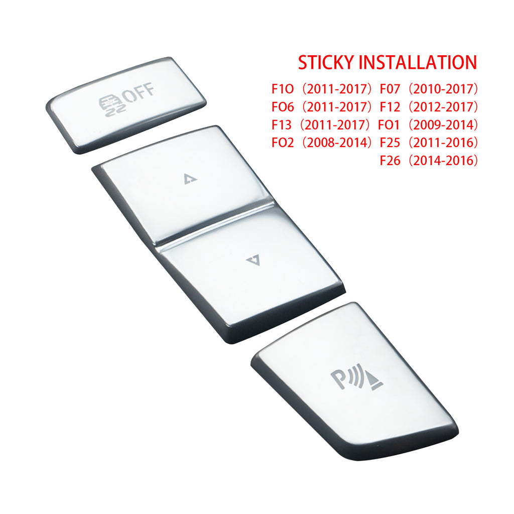 Chrome Car Button Covers Stickers Car Interior Accessories For BMW F10 F07 F06 F20 F30 F32 F01 F02 F25 F26 Car Styling Decors