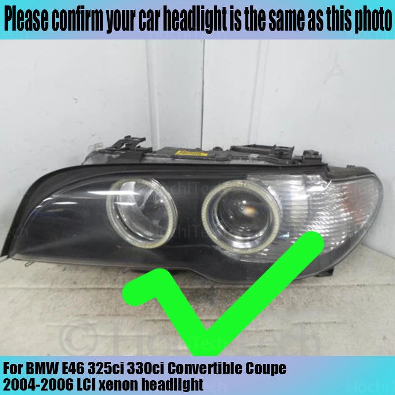 Angel Eyes Kit 6000L Cotton White Ring Light For BMW E46 325ci 330ci Convertible Coupe 2004 2005 2006 LCI Xenon Headlight