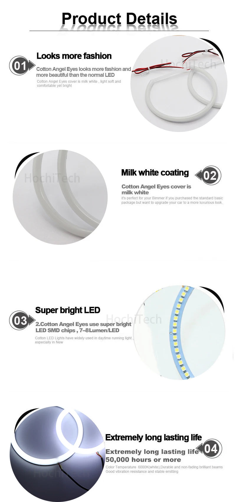 Angel Eyes Kit 6000L Cotton White Ring Light For BMW E46 325ci 330ci Convertible Coupe 2004 2005 2006 LCI Xenon Headlight