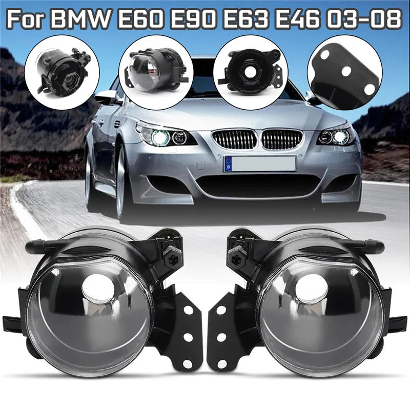 2 Pcs Fog Light Car LED Lens Fog Daytime Running Lamp DRL For BMW E60 E90 E63 E46 323i 325i 525i 2003 2004 2005 2006 2007 2008