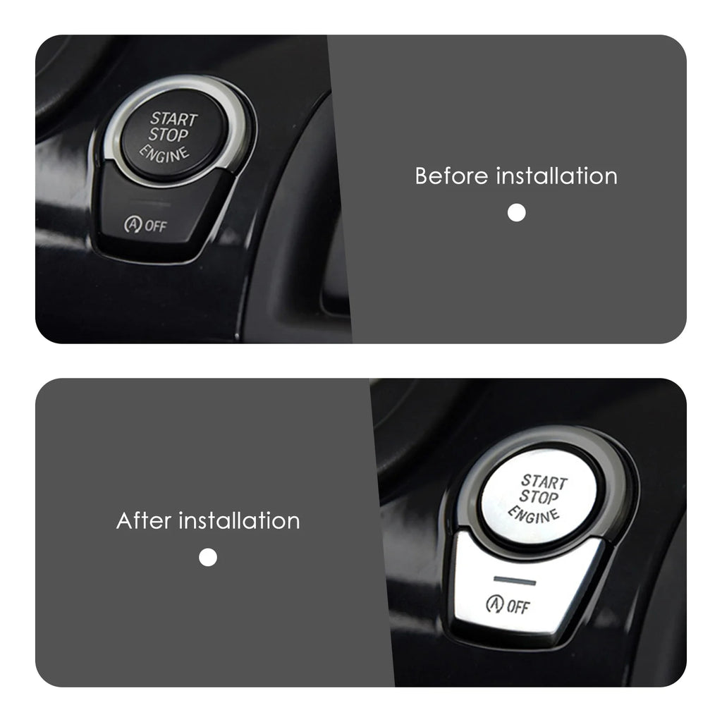 Chrome Car Button Covers Stickers Car Interior Accessories For BMW F10 F07 F06 F20 F30 F32 F01 F02 F25 F26 Car Styling Decors