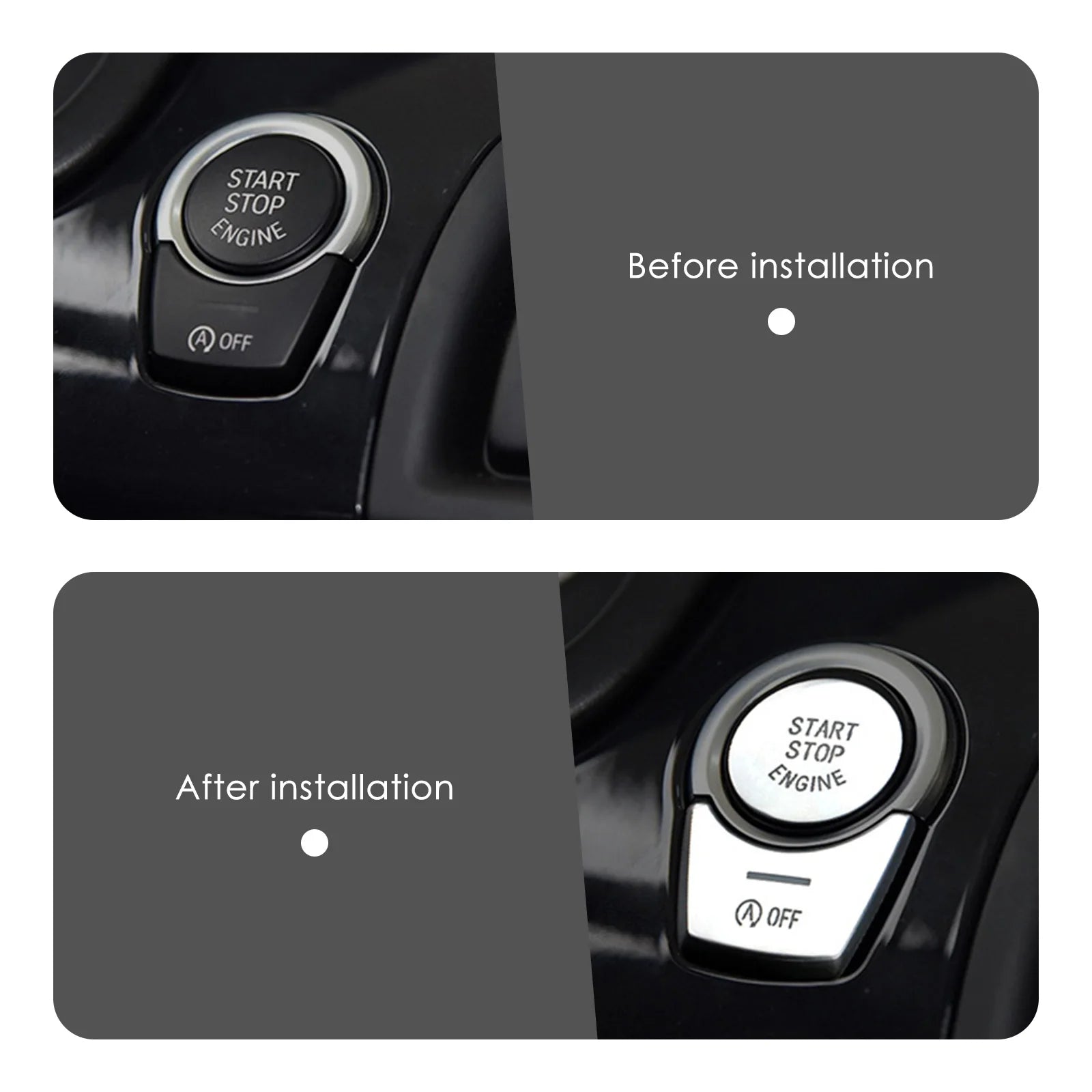 Chrome Car Button Covers Stickers Car Interior Accessories For BMW F10 F07 F06 F20 F30 F32 F01 F02 F25 F26 Car Styling Decors