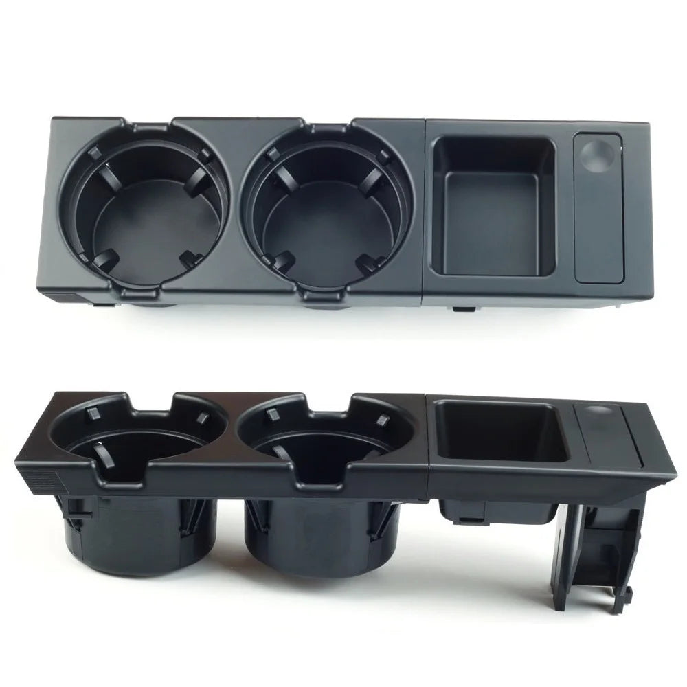 New Double Hole Car Styling Front Center Console Storage Box Coin + Cup Holder For BMW E46 Series 1999-2006 51168217953