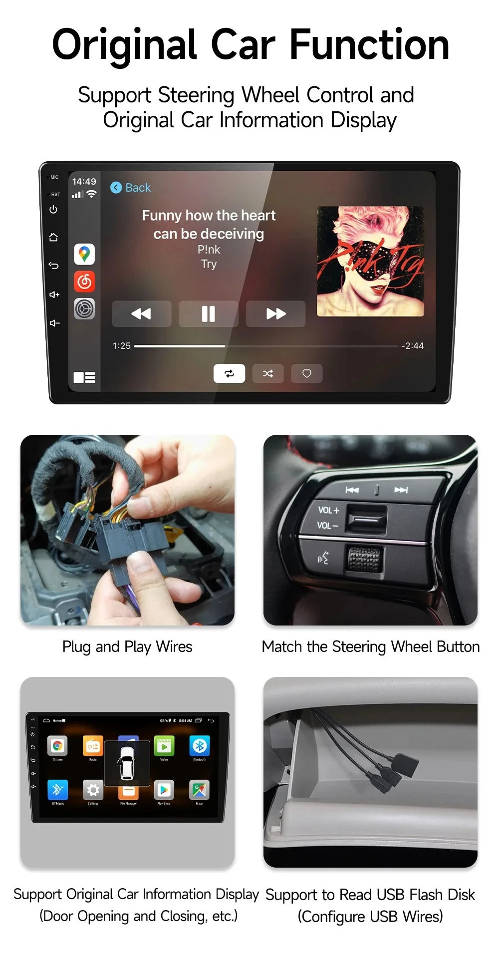JIUYIN 9 inch Android Smart System For BMW E46 M3 318/320/325/330/335 Carplay Android Auto 2 Din autoradio HD Touch Screen