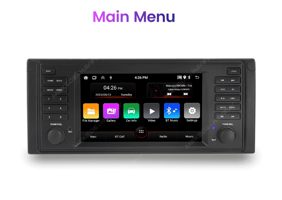 NaviFly Android Car Radio For BMW E39 M5 1997 1998 1999 2000-2003 Multimedia CarPlay AUTO SWC GPS Navigation Stereo Player BT
