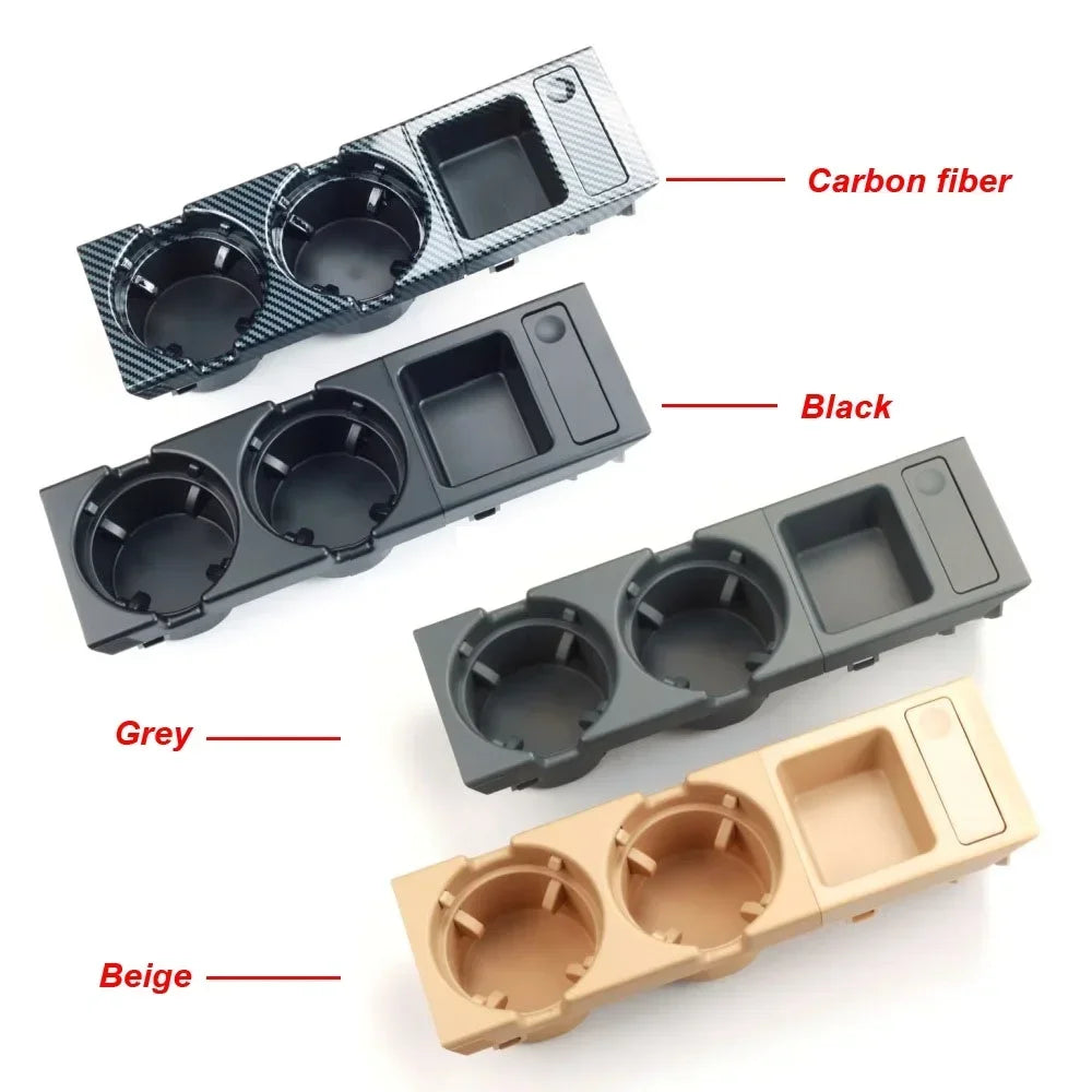 New Double Hole Car Styling Front Center Console Storage Box Coin + Cup Holder For BMW E46 Series 1999-2006 51168217953