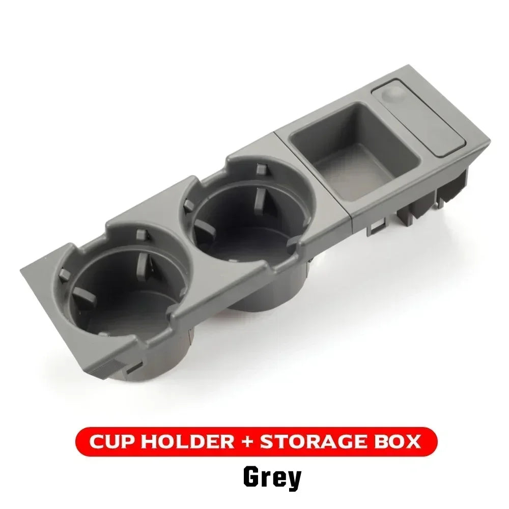 New Double Hole Car Styling Front Center Console Storage Box Coin + Cup Holder For BMW E46 Series 1999-2006 51168217953