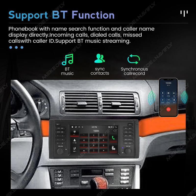 NaviFly Android Car Radio For BMW E39 M5 1997 1998 1999 2000-2003 Multimedia CarPlay AUTO SWC GPS Navigation Stereo Player BT
