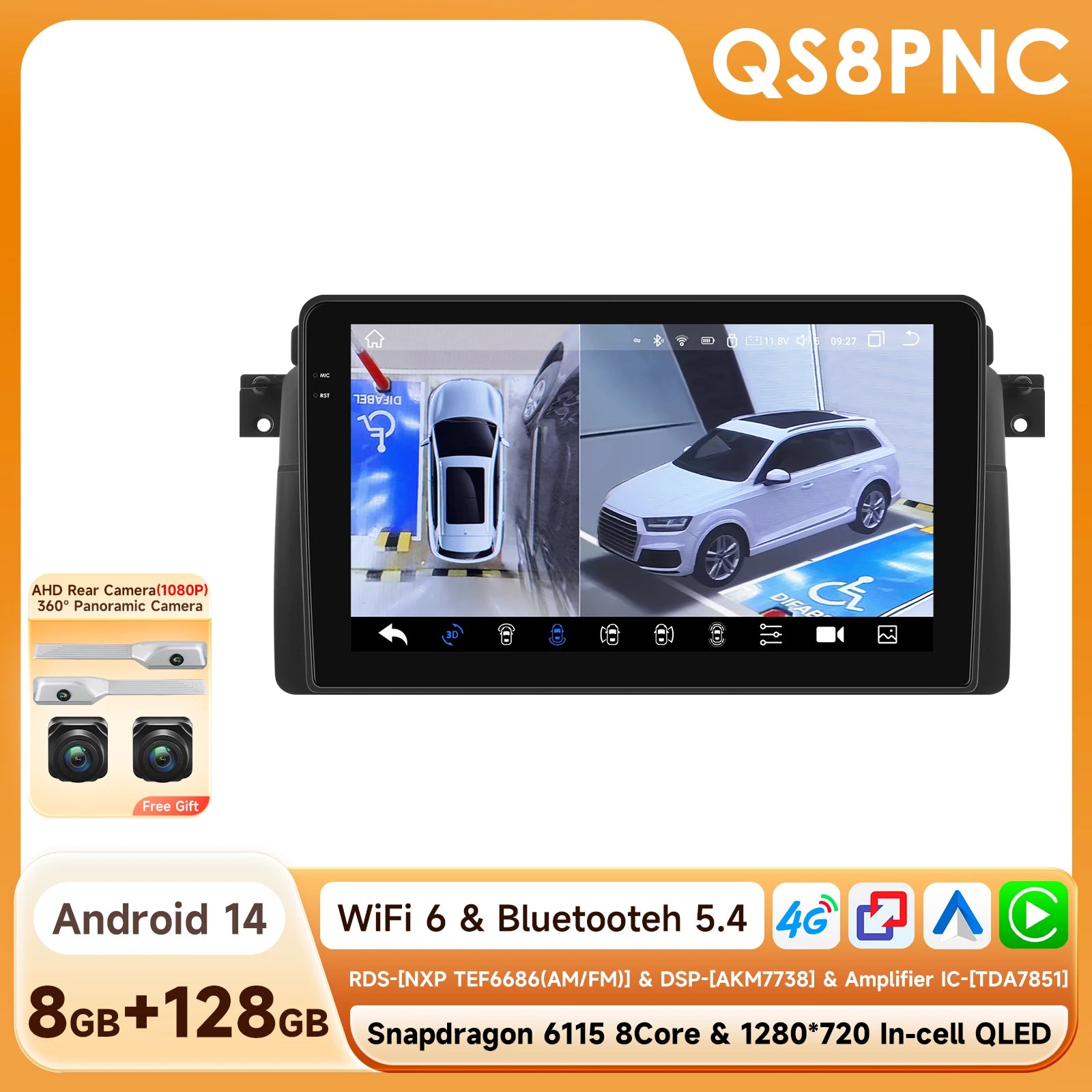 Hizpo Android Auto Car Multimedia Radio For BMW E46 M3 318/320/325/330/335 4G CarPlay GPS 2din Autoradio Navigation Wifi DSP RDS