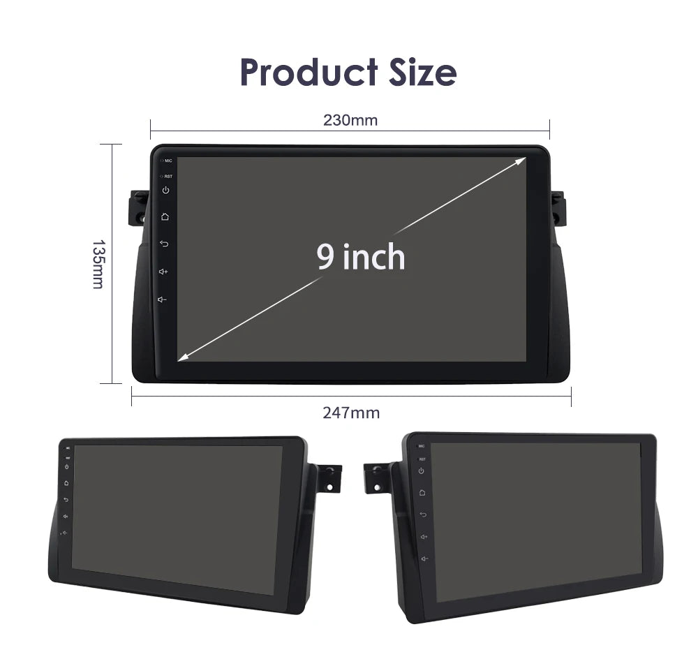 Hizpo Android Auto Car Multimedia Radio For BMW E46 M3 318/320/325/330/335 4G CarPlay GPS 2din Autoradio Navigation Wifi DSP RDS