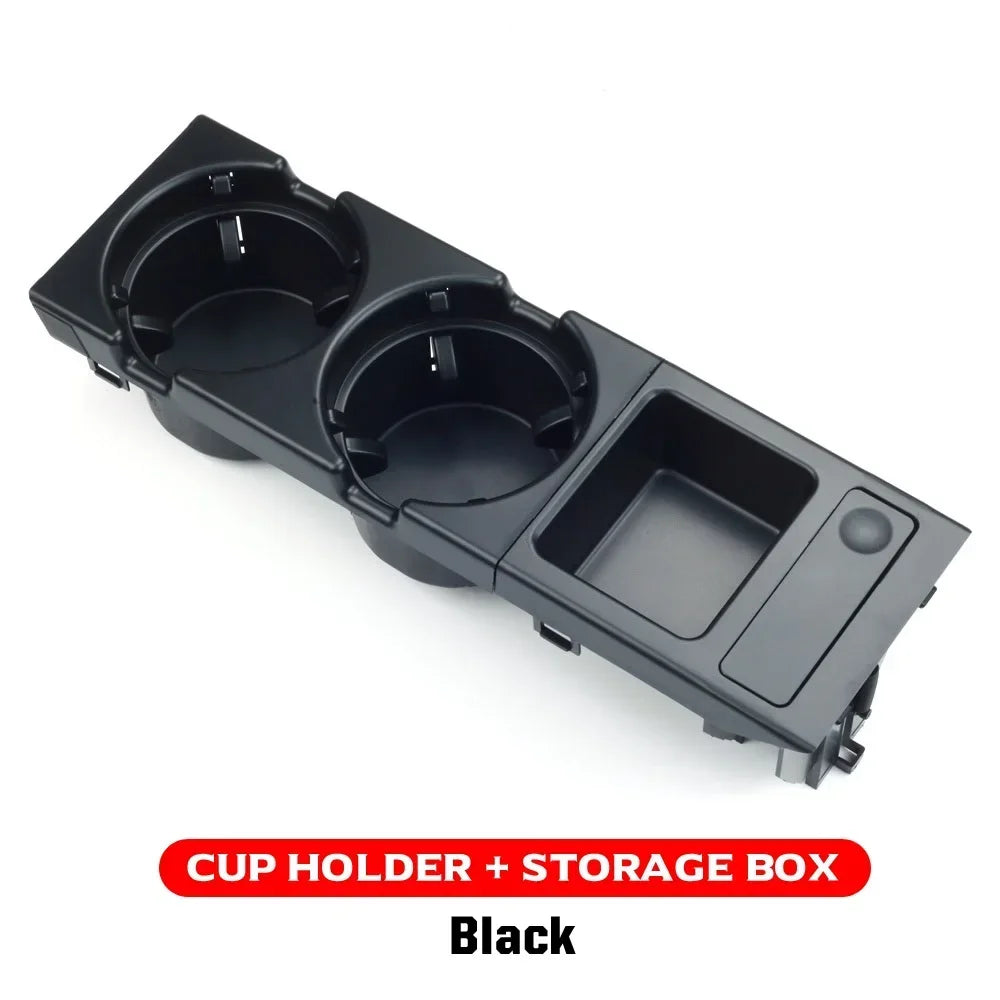 New Double Hole Car Styling Front Center Console Storage Box Coin + Cup Holder For BMW E46 Series 1999-2006 51168217953
